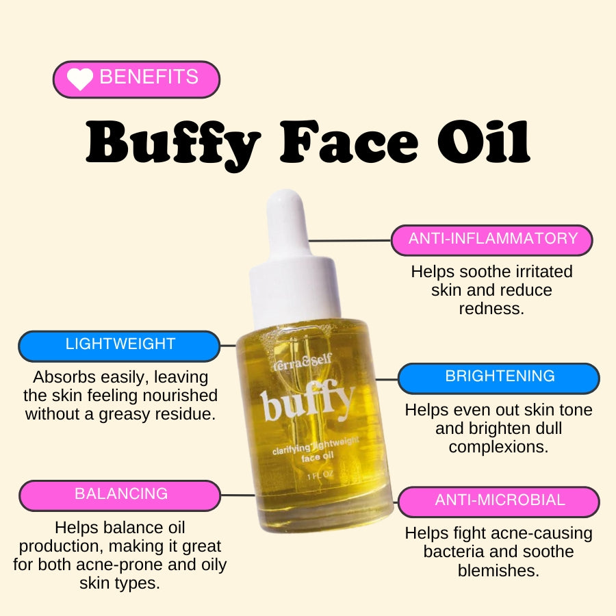 Buffy Face Oil for Oily/Acne-Prone Skin with Watermelon & Blackberry