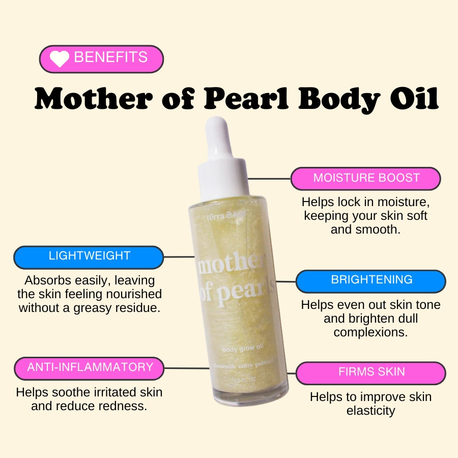 Mother of Pearls Body Glow Oil with Argan & Green Tea